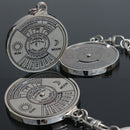 Stylish 50 Year Calendar Key Chain Keyring Keyfob Metal Alloy Ring Compass FT