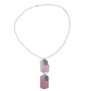 2 PCS Alloy Pendant Necklace Pendant Red and White Stripes USA American Fla T4I5