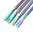 4Pcs Rainbow Cuticle Pusher Stainless Steel Cuticle Remover and Cutter Mani