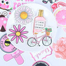 50Pcs Cartoon Pink Girls Stickers DIY Suitcase Laptop Guitar Bicycle Car Dec ly