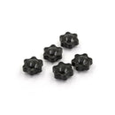 5Pcs Black M6 Female Thread Star Shaped Head Clamping Nuts Knob FT