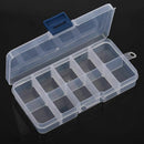 10 Slots Adjustable Plastic Fishing Lure Hook Tackle Box Storage Case Organ M3J8