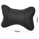 2pcs PU Leather Car Neck Pillow All Season Auto Neck Rest Universal (Black)