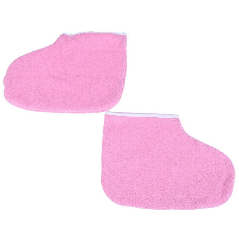 1Pair Paraffin Wax Bath foot Care Foot cover Cloth Spa Pedicure Nursing Pink FT