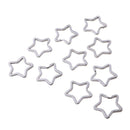 10Pcs Fashion Star Key Ring Bulk Split Keyfob for DIY Arts Ornaments Crafts, Car