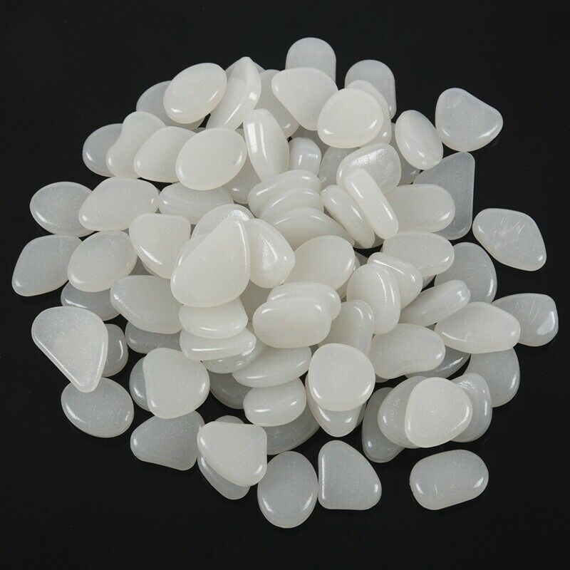 Glow In The Dark Stones, 100Pcs White