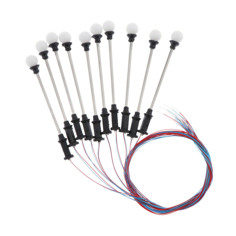 10Pcs Railway Led Lamppost Lamps Street Lights 1:100 HO Scale B