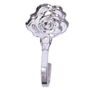 2Pcs Rose Pattern Metal Wall Decorative Tieback Curtain Hooks Towel Hanger N8V6
