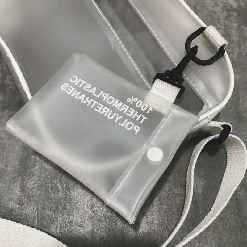 Women PVC Transparent Mini Jelly Shoulder Cross Body Bag Messenger Handbag Tote
