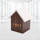 Creative Small House Led Wood Clock Home Office Voice-Activated Electronic