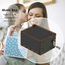 Retro Black Hand Cranked Music Box Party Xmas Gift Household Decor Ornament