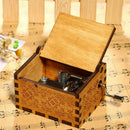 Retro Wood Hand Cranked Music Box Xmas Kids Gift Household Decor Ornament