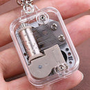 Pocket Mechanical Metal Music Box Clockwork Keychain Keyring Key Ring Gift Decor