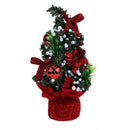 Christmas Tree Mini Bonsai Ornament Table Decor for Home Festival(Red)