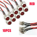10x 12V 8mm LED Dash Panel Warning Pilot Light Indicator Lamp Car Boat