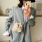 Straw Woven Bag Women Lace Embroidery Drawstring Shoulder Pouch (White)