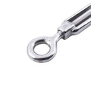 M6 6mm Threaded Stainless Steel Hook Eye Type Die Cast Turnbuckle 5.7 inch