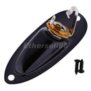 2Pc Black Metal Guitar Output Input Boat Plate Plug w/ Jack Socket for ST SQ