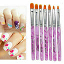 7x Nail Art UV Gel Painting Drawing Brushes Acrylic Flat Brush B Setes M5G5 R7A7