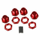 RC 1/8 T10121 Red Aluminium Alloy Wheel Hex Hub & Nuts & Pins Set of 4