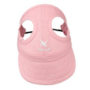 Baseball Hat Sun-shading Bucket Cap with Ear Holes For Dogs Pet Cats Pink L