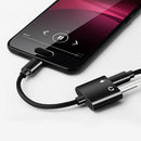 2-in-1 to 3.5mm Audio Jack Headphone Charger Charging Adapter Cable Wire