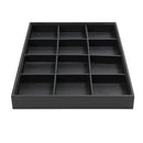 Black PU  Earring Jewelry Bracelet Organizer Display Tray Case Box Holder