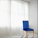 Stretch Short Dining Room Chair Seat Cover Slipcovers Removable Dark Blue