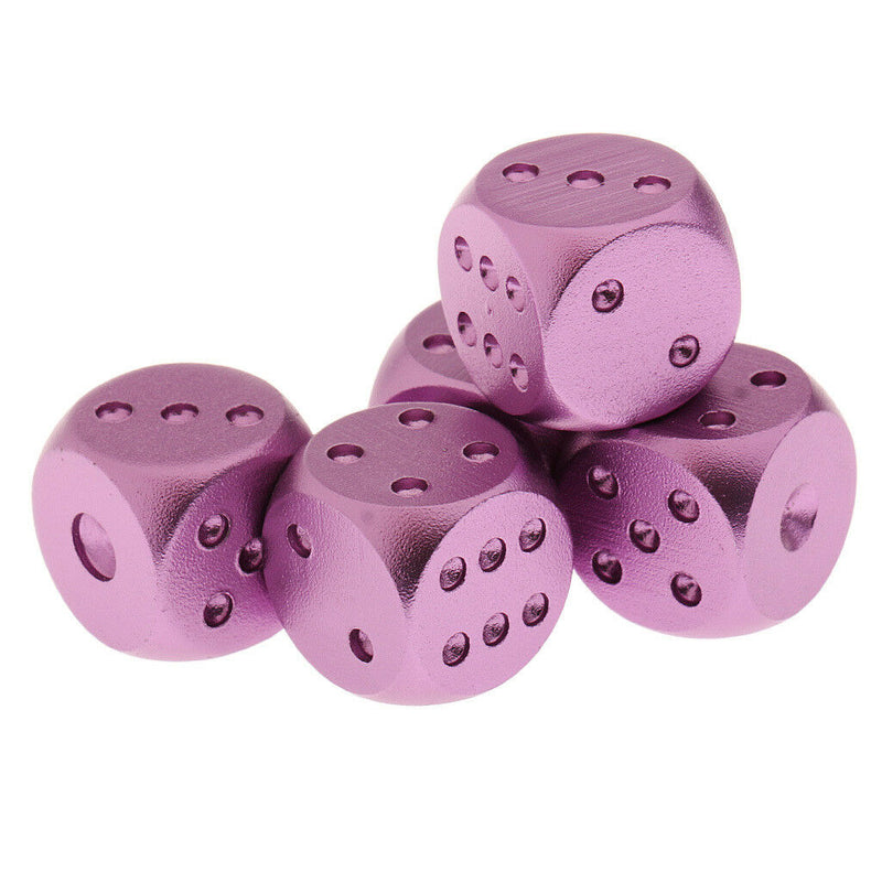 5x Alloy Metal Dices Set w/ Box for Dungeons &Dragons TRPG Table Game Purple
