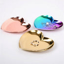 5X(Heart Shaped Jewelry Serving Plate Metal Tray Storage Arrange Fruit Tra C5G4)