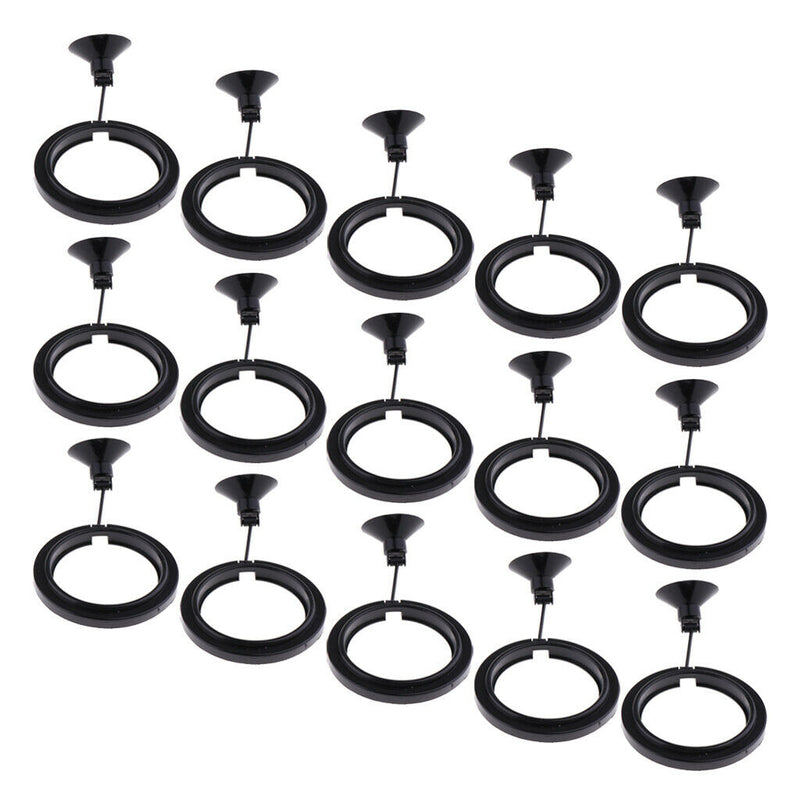 15x Fish Tank Feeding Food Tool Floating Square Feeder With Suction Cup Black