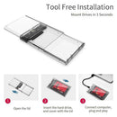 2.5 SATA to USB 3.1 Transparent  Gen 1 Type-C Solid State Drive Box SSD Case