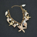 Fashion Star Starfish Conch Shell Bracelet Bangle Charm Women Jewelry GiftJCA Gw