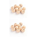 100pcs Unpainted Wood Beads Mixed Round Ball Spacer Handcraft Loose Beads Craft
