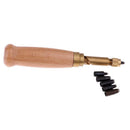 DIY Screw Punch Bookbinding Drill Tool Wood Handle for Leather Belt 1.5-4mm
