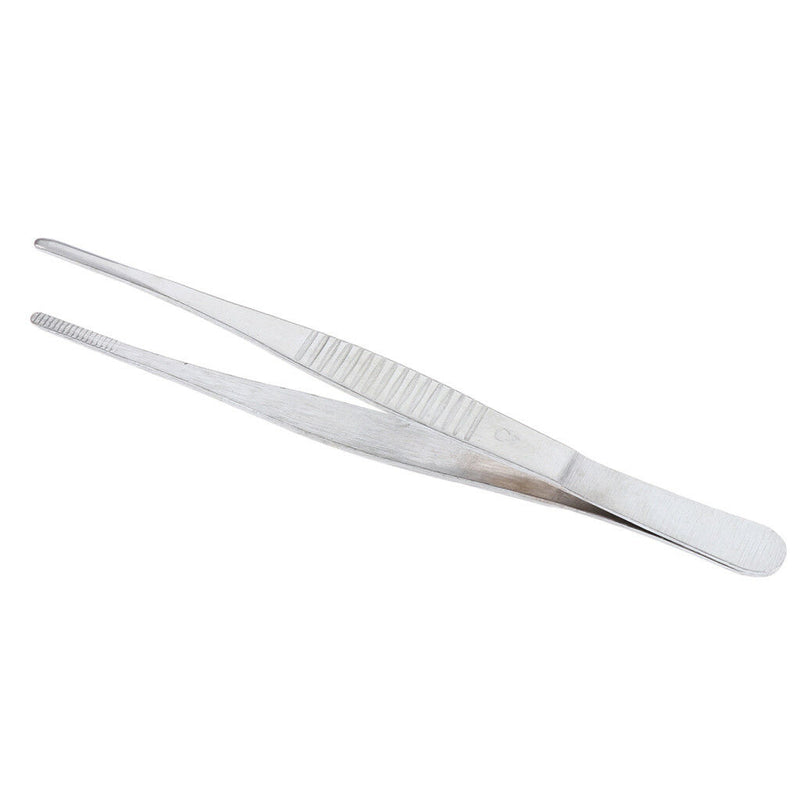 Stainless Steel Straight Tweezers, Serrated Tip Forcep, Laboratory, 140mm