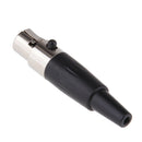 Mini 4 Pin XLR Female Cable Connector, for Pro Microphones, Black and Sliver