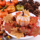 50Pcs Fall Holiday Decoration Pumpkins and Maple Leaves Pine Cones Acorns