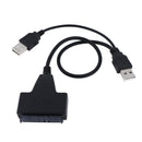 Sata To Usb 2.0 Dual 22Pin Adapter Cables External Power For 2.5''' Ssd OZ