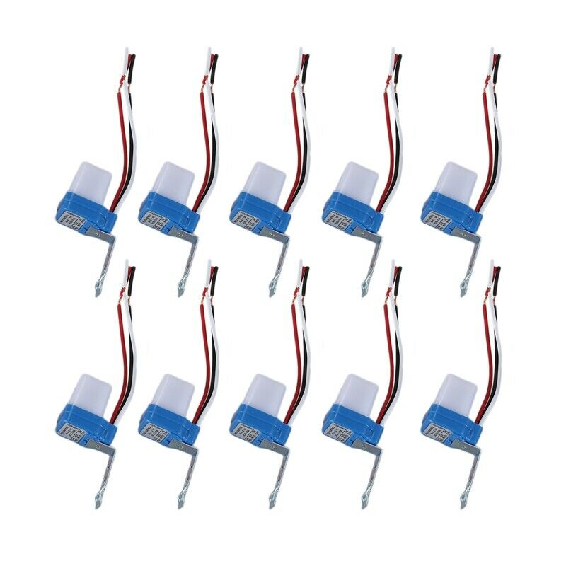 10Pcs Auto On Off Photocell Street Light Photoswitch Sensor Switch AC/DC 12 T3X7