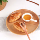 4pcs Hand-made Solid Wood Honey Mixing Bar Carved Hollow-out Spoon 7 inch x Q1L1
