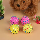 4pcs Small Squeaky Dog Round Soft Rubber Hedgehog Interactive Chew Toys