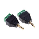 2pcs 3.5mm to Dual Channel Terminal Audio Male Plug Connectors Adapters A