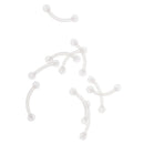 10 Pieces Curved Bend Cross Eyebrow Piercing Bar Ring Stud Clear Acrylic 18g