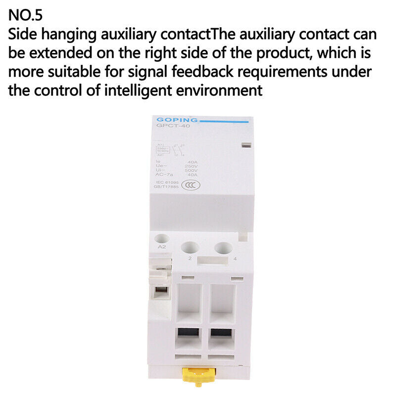 2P 40A 220V 50/60HZ Din rail Household ac contactor 2NO:0J Ew