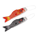 2x Japanese Windsock Carp Flag Koinobori Sailfish Wind Streamer Black&Red