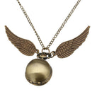 Steampunk Snitch Pocket Watch Necklace Quidditch Wing Clock Pendant U3Z9