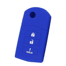 Replacement Silicone Car 3Buttons Key Shell Case Cover for Mazda M2 M6 Blue