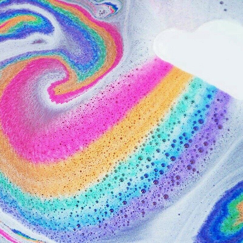 Colorful Rainbow Cloud Bath Bombs,Float On Water&Release Vivid Rainbow Colo W6F8