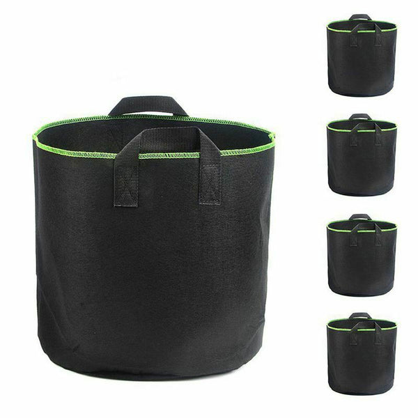 Plant Grow Bags,4 Pack 5 Gallons Non-woven Flower Vegetables Plant Aeration A4V9